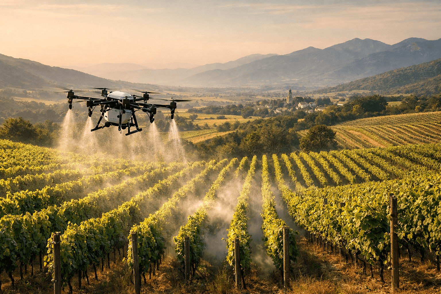 Vineyard Spraying with Drone – Innovative Care for Vine Plots